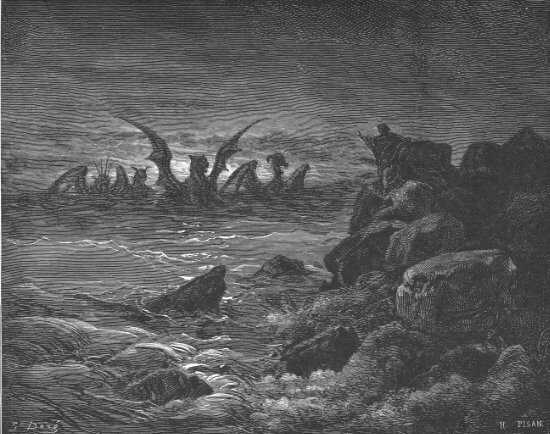 Daniel 7, 1 : Vision du prophète Daniel - Gravure de Gustave Doré