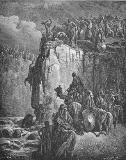 1 Rois 18, 30-40 : Elie fait périr les prêtres de Baal - Gravure de Gustave Doré