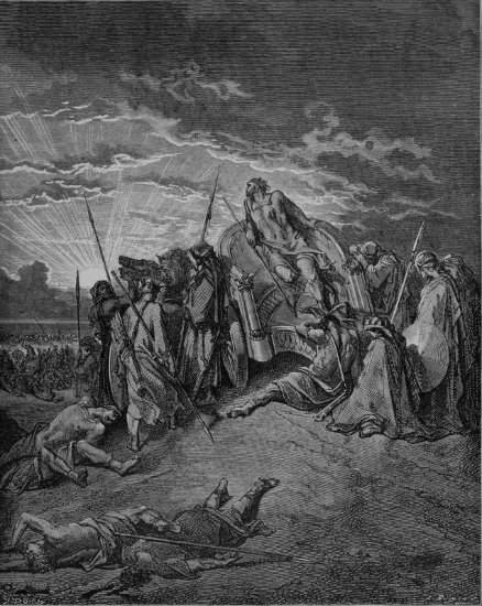 1 Rois 22, 29-35 : Mort d'Achab - Gravure de Gustave Doré