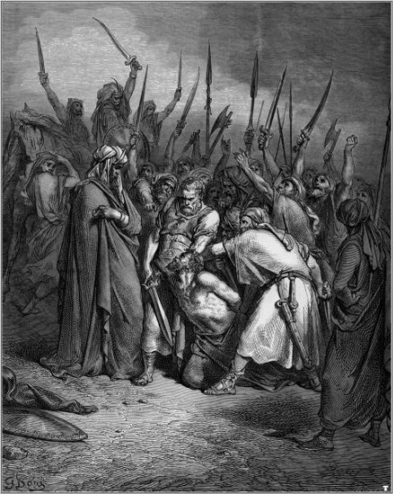1 Samuel 15, 1-5, 7-8 et 32-33 : Samuel fait mettre à mort Agag - Gravure de Gustave Doré