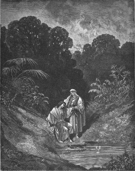 1 Rois 20, 42 : David et Jonathas - Gravure de Gustave Doré