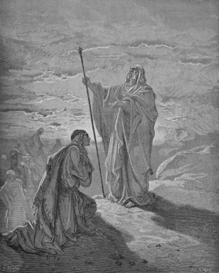 1 Rois 9, 19 : Samuel bénit Saül - Gravure de Gustave Doré