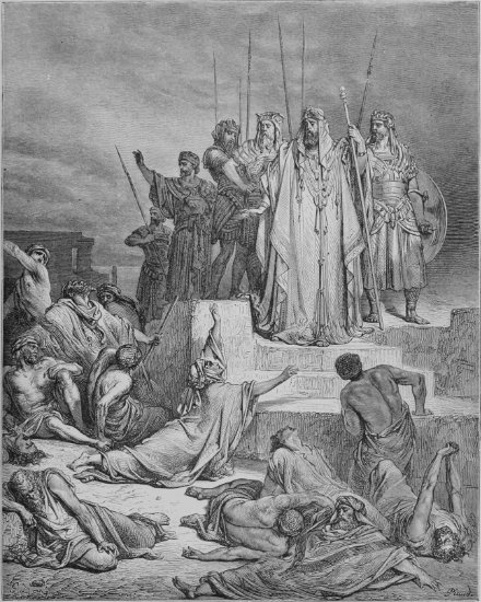 2 Rois 6, 24-30 : Famine à Samarie - Gravure de Gustave Doré