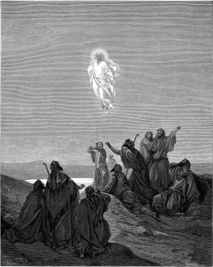 Actes 1, 1-9 : L'Ascension - Gravure de Gustave Doré