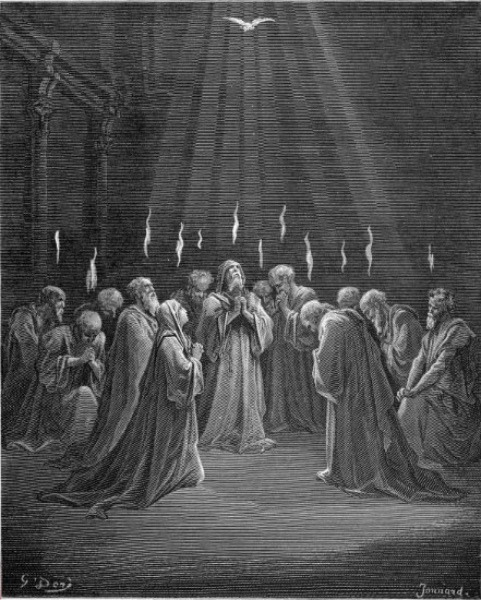 Actes 2, 1-7 : La Pentecôte - Gravure de Gustave Doré