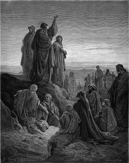 Actes 2, 14-24 : Les apôtres prêchant l'Evangile - Gravure de Gustave Doré