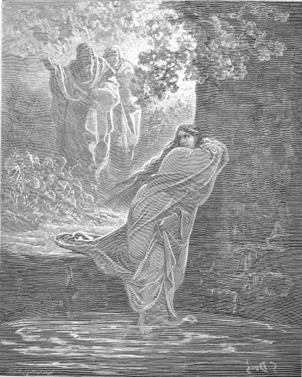 Daniel 13, 7-23 : Suzanne au bain - Gravure de Gustave Doré