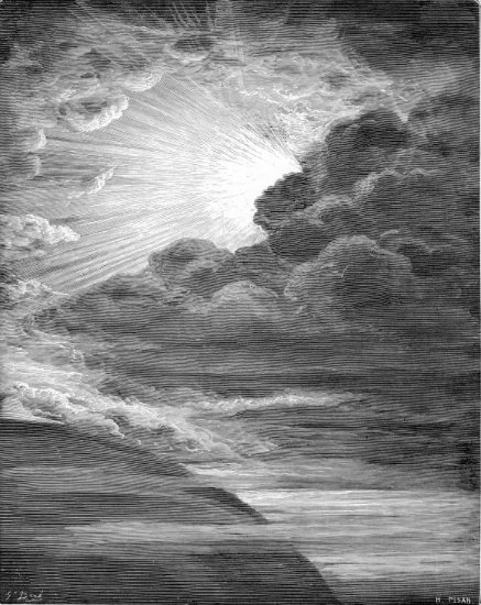 Genèse 1, 1-18 : Dieu crée la lumière - Gravure de Gustave Doré