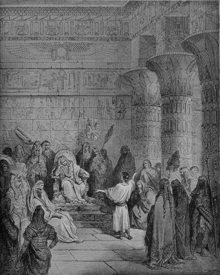 Genèse 41, 17-33 : Joseph explique les songes du Pharaon - Gravure de Gustave Doré
