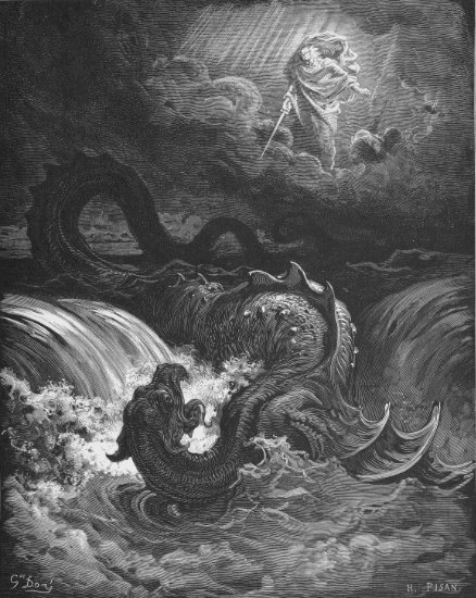 Isaïe 27, 1-13 : Dieu fait périr Léviathan vision d'Isaïe - Gravure de Gustave Doré