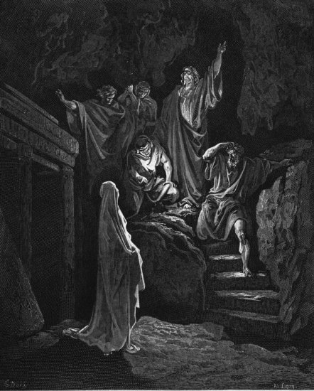 Jean 11, 31-45 : Résurrection de Lazare - Gravure de Gustave Doré