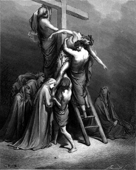 Jean 19, 38 : Descente de la Croix - Gravure de Gustave Doré