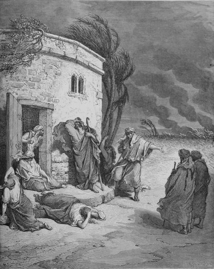 Job 1, 6-21 : Job apprenant sa ruine - Gravure de Gustave Doré