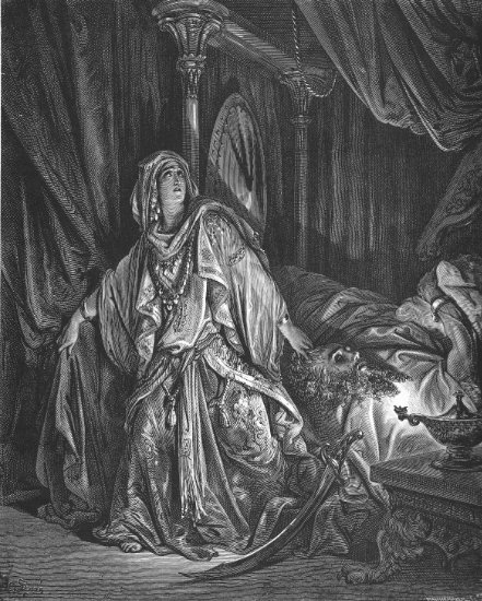 Judith 13, 2-9 : Judith et Holopherne - Gravure de Gustave Doré