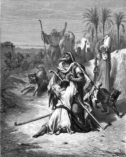 Luc 15, 20-32 : L'Enfant prodigue dans les bras de son père - Gravure de Gustave Doré