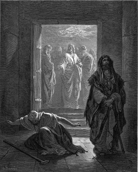 Luc 18, 9-14 : Le Pharisien et le publicain - Gravure de Gustave Doré