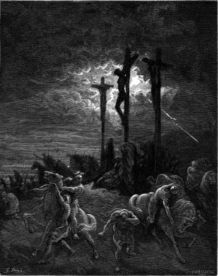 Luc 23, 44-45 : Ténèbres qui suivirent la mort de Notre-Seigneur - Gravure de Gustave Doré