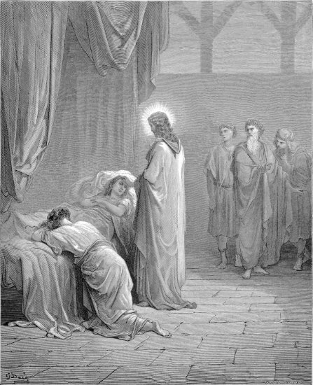 Luc 8, 49 : Résurrection de la fille de Jaïre - Gravure de Gustave Doré