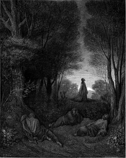 Matthieu 26, 30-46 : Prière de Jésus au jardin des Oliviers - Gravure de Gustave Doré