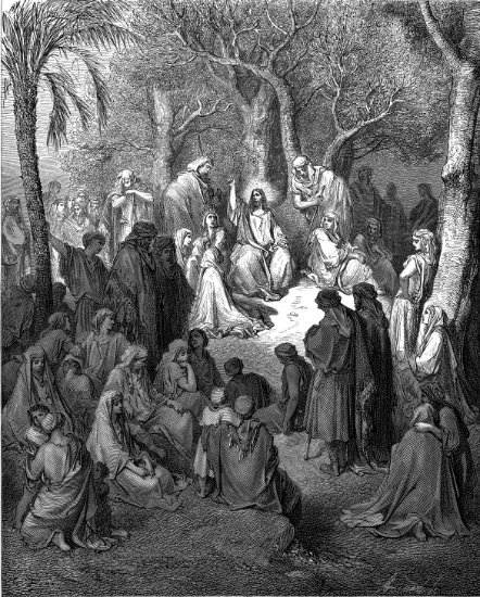 Matthieu 5, 1-17 : Sermon sur la Montagne - Gravure de Gustave Doré